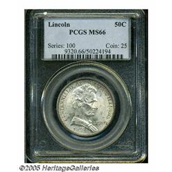 1918 50C Lincoln MS66 PCGS. Superb-Gem example wi