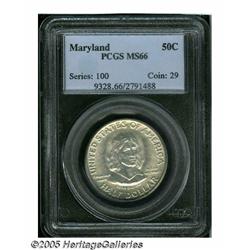 1934 50C Maryland MS66 PCGS. Lightly golden velve