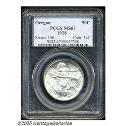 1928 50C Oregon MS67 PCGS. Gorgeous coin, with a 