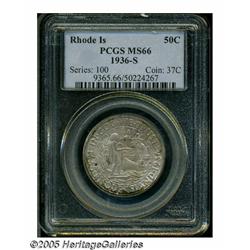 1936-S 50C Rhode Island MS66 PCGS. Lustrous, gray