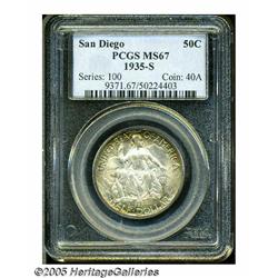 1935-S 50C San Diego MS67 PCGS. Supremely well pr