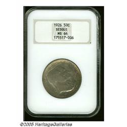 1926 50C Sesquicentennial MS64 NGC. Lustrous silv