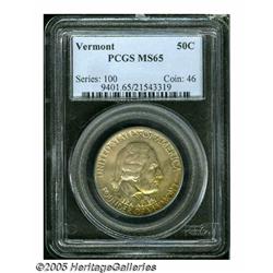 1927 50C Vermont MS65 PCGS. An attractive example