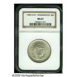 1949-D 50C Booker T. Washington MS67 NGC. Attract