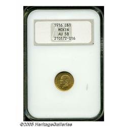 1916 G$1 McKinley AU58 NGC. A trace of wear on Mc