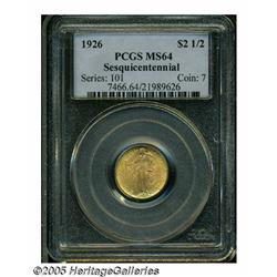 1926 $2 1/2 Sesquicentennial MS64 PCGS. The desig