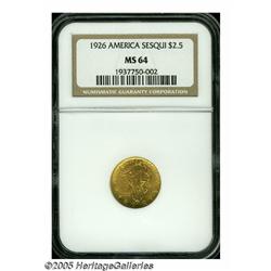 1926 $2 1/2 Sesquicentennial MS64 NGC. Lightly to