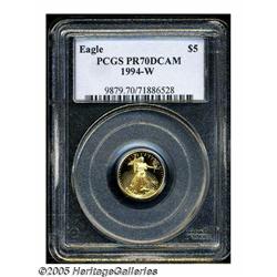 1994-W G$5 Tenth-Ounce Gold Eagle PR70 Deep Cameo