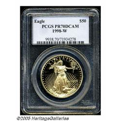 1998-W G$50 One-Ounce Gold Eagle PR70 Deep Cameo 