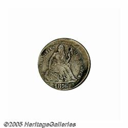 1876-CC 10C Seated Dime--Off Center, Corroded, Cl