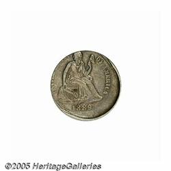 1889 10C Seated Dime--Struck 15% Off Center--XF45
