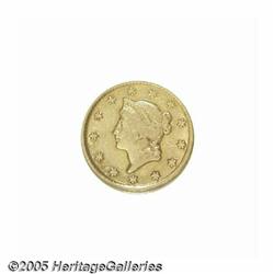 1849-D G$1 AU50 NGC. Variety 1-A. With a meager m