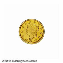 1851-D G$1 AU58 PCGS. Variety 3-E. Although the 1