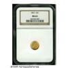 Image 1 : 1853 G$1 MS63 NGC. Well struck and lustrous, with