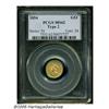 Image 3 : 1854 G$1 Type Two MS62 PCGS. A satiny representat