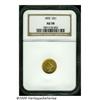 Image 1 : 1855 G$1 AU58 NGC. Second year of the short-lived
