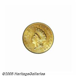 1855 G$1 MS62 PCGS. Bright and lustrous with a pl