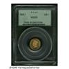 Image 1 : 1867 G$1 MS65 PCGS. A frosty bright Gem that reta