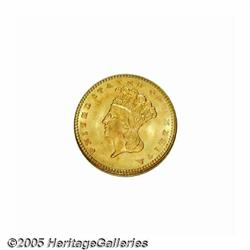 1877 G$1 MS67 S NGC. A familiar rarity in U.S. co