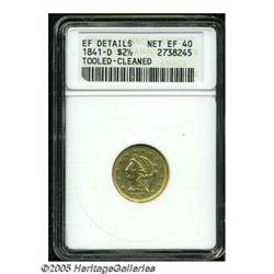 1841-D $2 1/2 --Tooled, Cleaned--ANACS XF Details