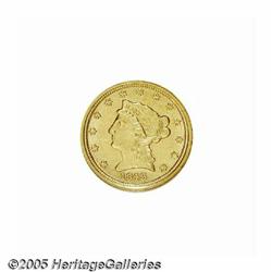 1843-D $2 1/2 Small D AU58 NGC. Variety 4-F. Trac