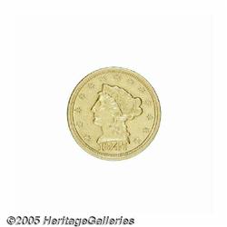 1847-C $2 1/2 AU55 Cleaned, Uncertified. Variety 