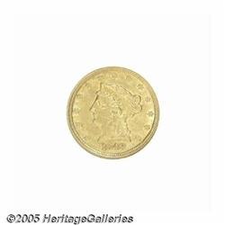 1849-D $2 1/2 AU58 NGC. Variety 11-M. This one ba