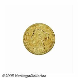 1850-C $2 1/2 AU53 NGC. Variety 12-G. While one o