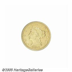 1851-C $2 1/2 AU50 PCGS. Variety 13-G. A scarce s