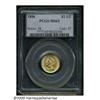 Image 1 : 1856 $2 1/2 MS63 PCGS. A lustrous and lightly abr
