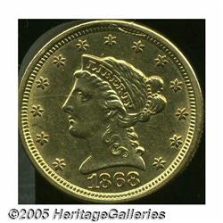 1868-S $2 1/2 AU58 Cleaned Uncertified. The pale,