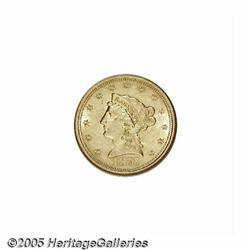 1875-S $2 1/2 MS61 NGC. A scarce, low mintage Qua