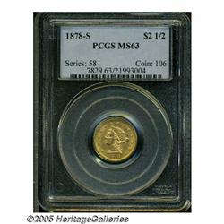 1878-S $2 1/2 MS63 PCGS. This is a classic condit