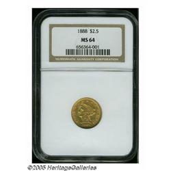 1888 $2 1/2 MS64 NGC. A carefully preserved and l