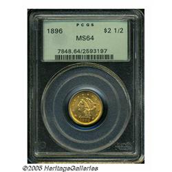 1896 $2 1/2 MS64 PCGS. Well struck and satiny, wi