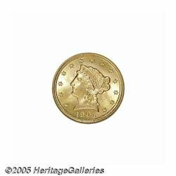 1901 $2 1/2 MS66 NGC. Booming luster and an exact