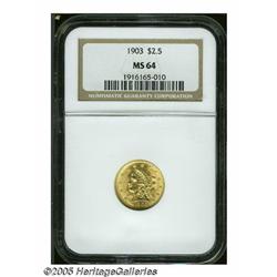 1903 $2 1/2 MS64 NGC. Well struck with exceedingl