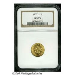 1907 $2 1/2 MS65 NGC. Well struck, highly lustrou