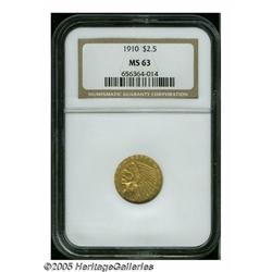 1910 $2 1/2 MS63 NGC. The carefully preserved sur