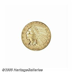 1911-D $2 1/2 AU55 NGC. An attractive, minimally 