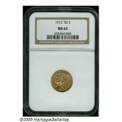 1912 $2 1/2 MS63 NGC. Well struck with pleasing, 