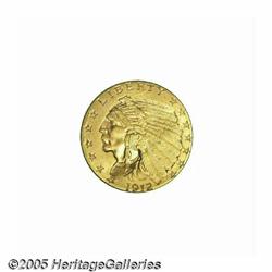 1912 $2 1/2 MS64 PCGS. This near-Gem quarter eagl