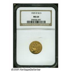1925-D $2 1/2 MS64 NGC. Well struck with full, br