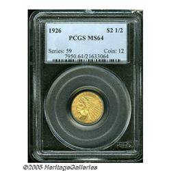 1926 $2 1/2 MS64 PCGS. Honey-gold toning is accen