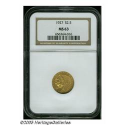 1927 $2 1/2 MS63 NGC. Well struck and satiny, wit