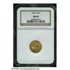 Image 1 : 1928 $2 1/2 MS64 NGC. Rich red-gold and mint-gree