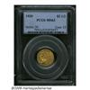 Image 1 : 1929 $2 1/2 MS63 PCGS. Minimally abraded on the r