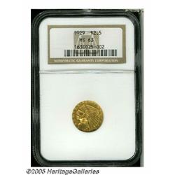 1929 $2 1/2 MS63 NGC. Typically struck and nicely