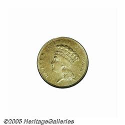 1854-O $3 XF45 PCGS. Even, light orange color and