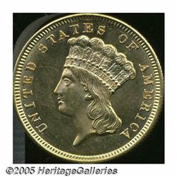 1856 $3 MS62 Cleaned Uncertified. The smooth khak